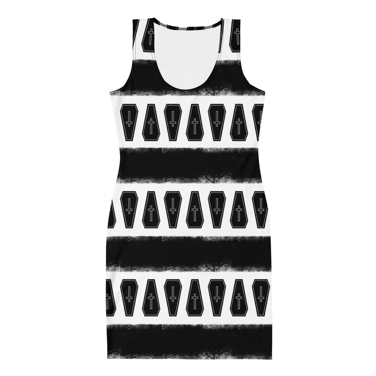 Coffin - Black & White Fitted Dress