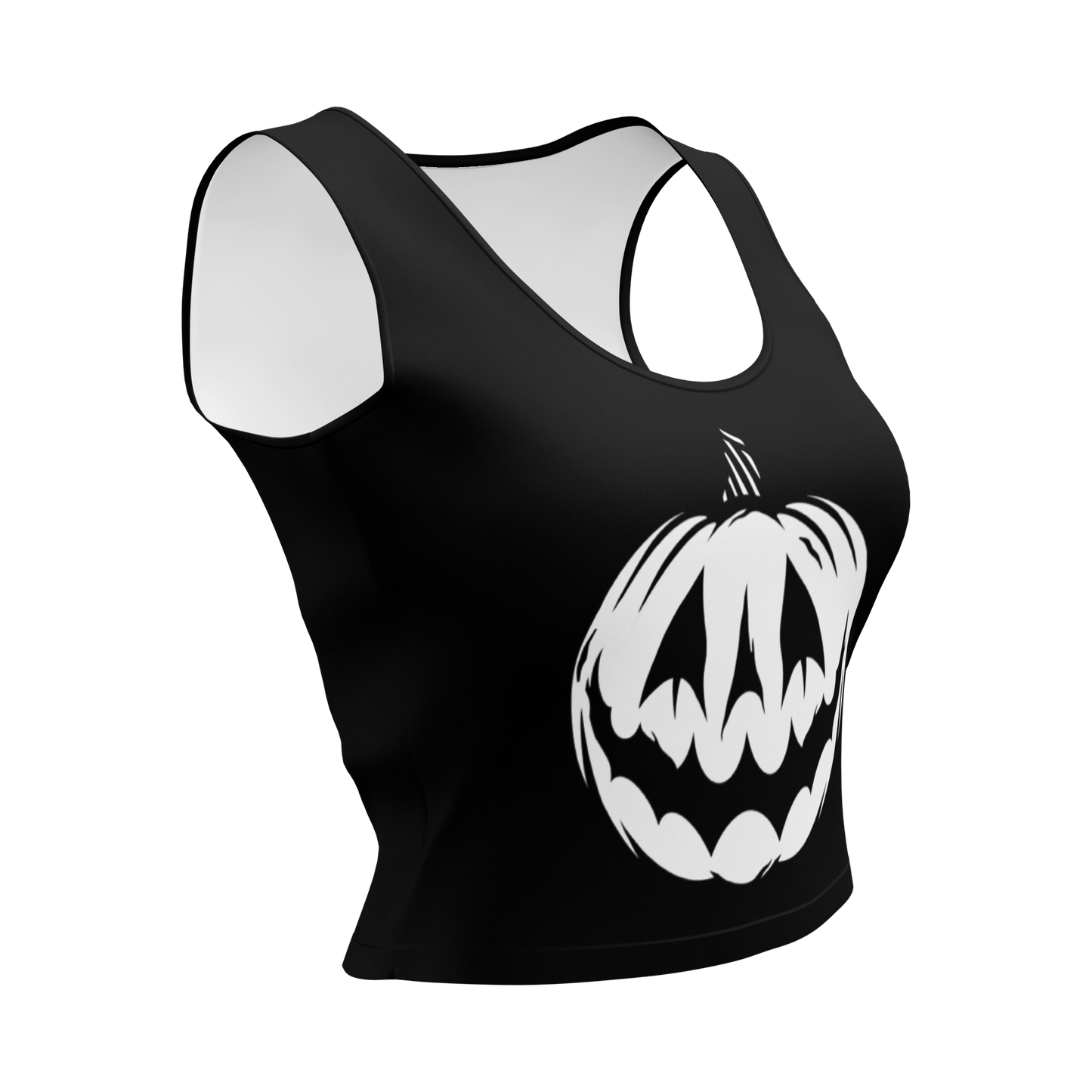 Pumpkin - Women’s Black Crop Top