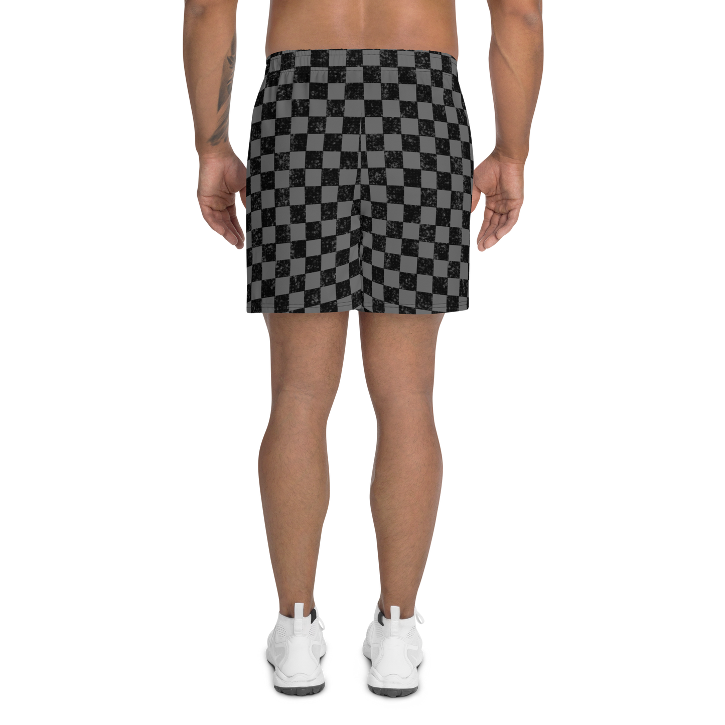 Checkered - Dark Gray Black Men's Recycled Shorts