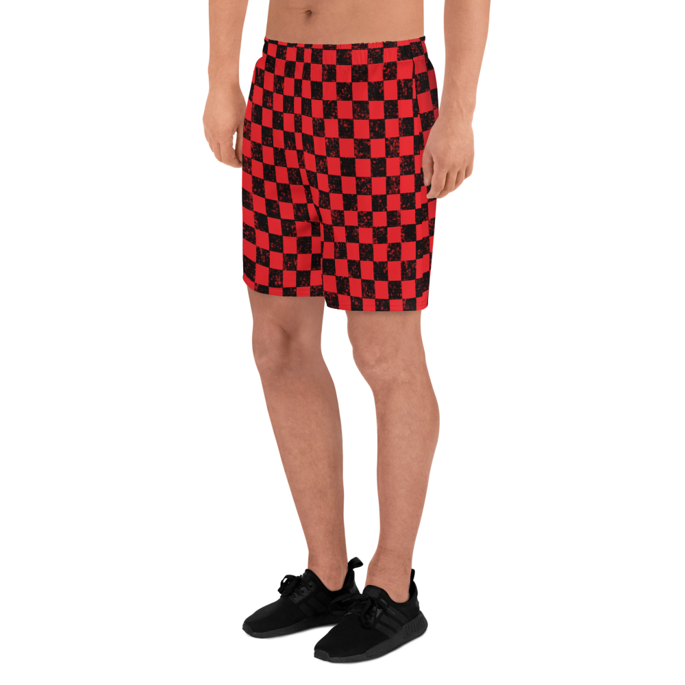 Checkered - Red Black Men's Recycled Shorts