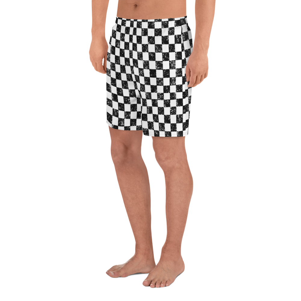 Checkered - White Black Men's Recycled Shorts