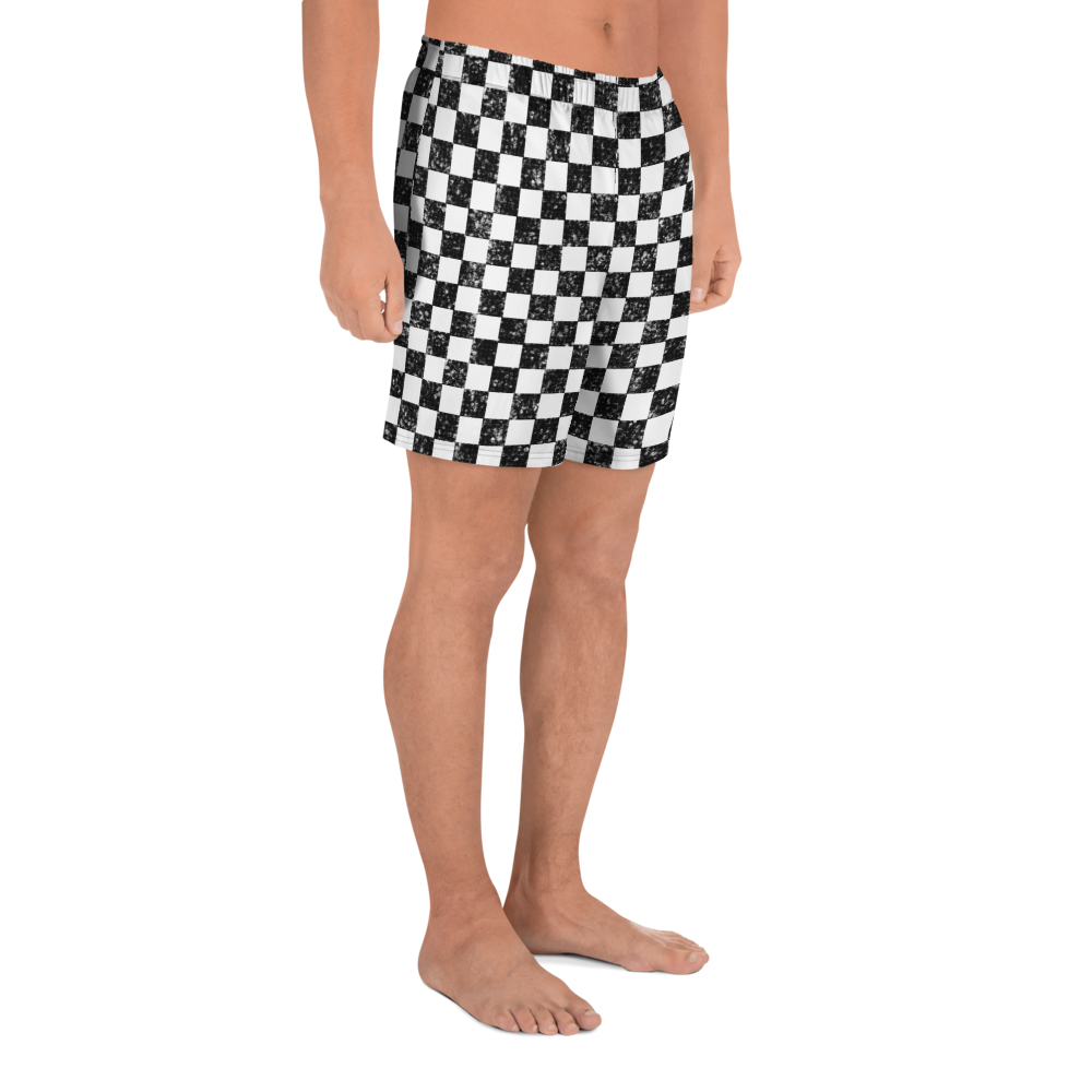 Checkered - White Black Men's Recycled Shorts