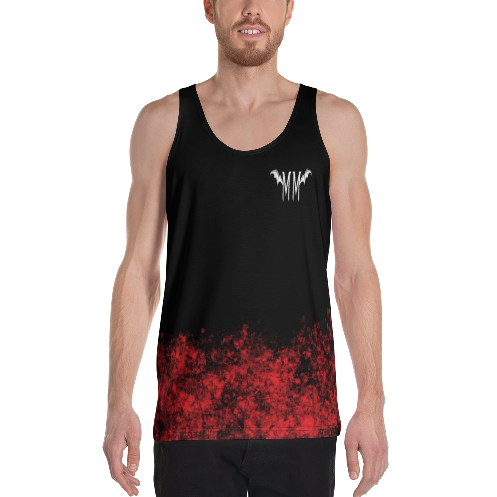 M.M - Red Black Adult Tank Top