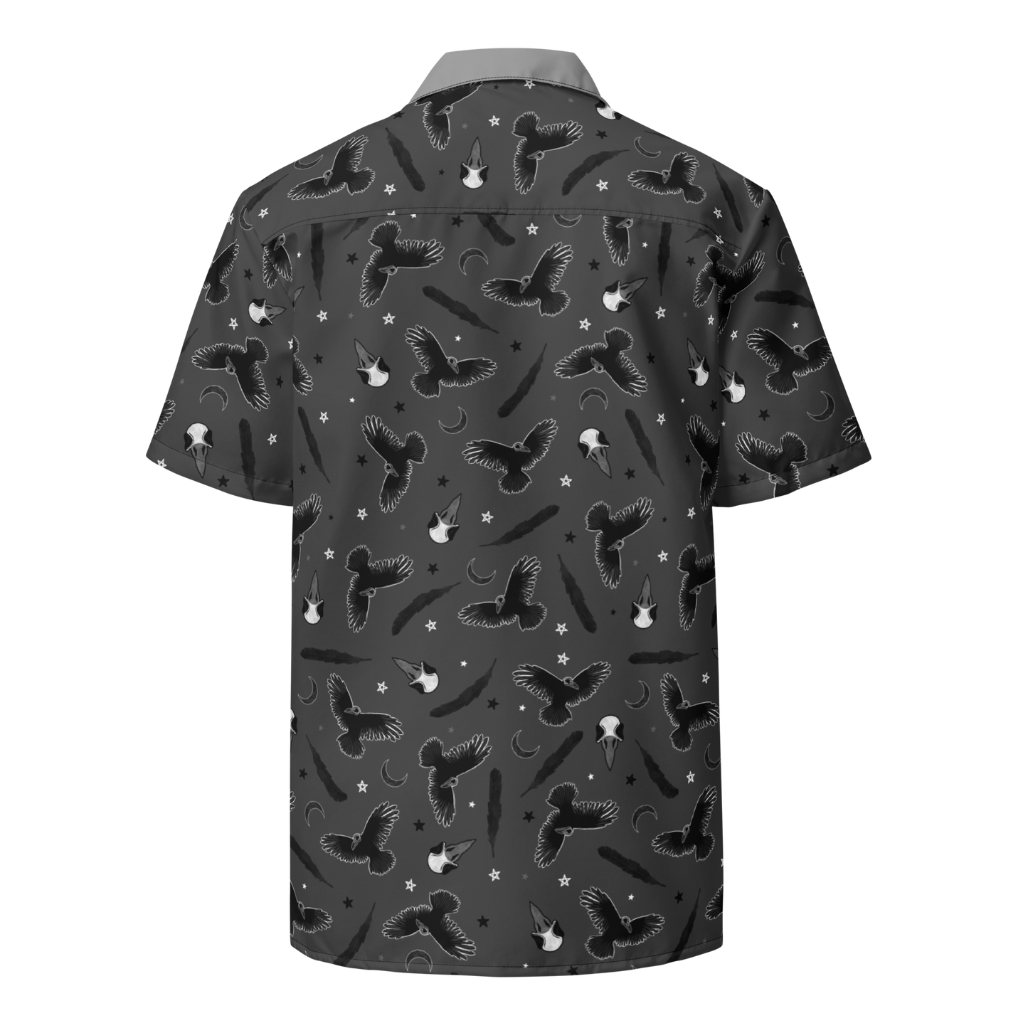 Midnight Raven - Gray Adult Button Shirt