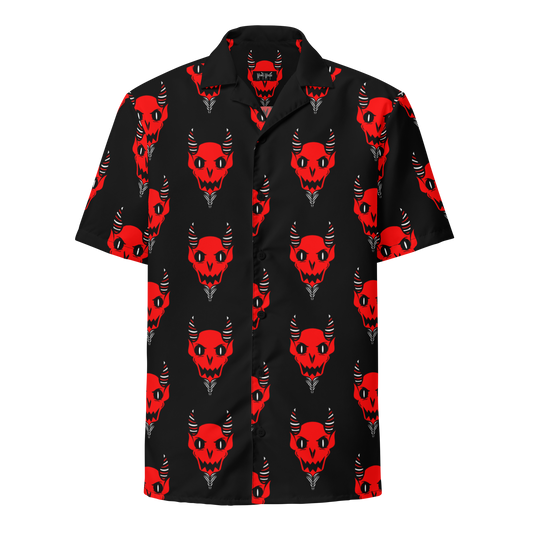 Devilish - Adult Red Black Button Shirt