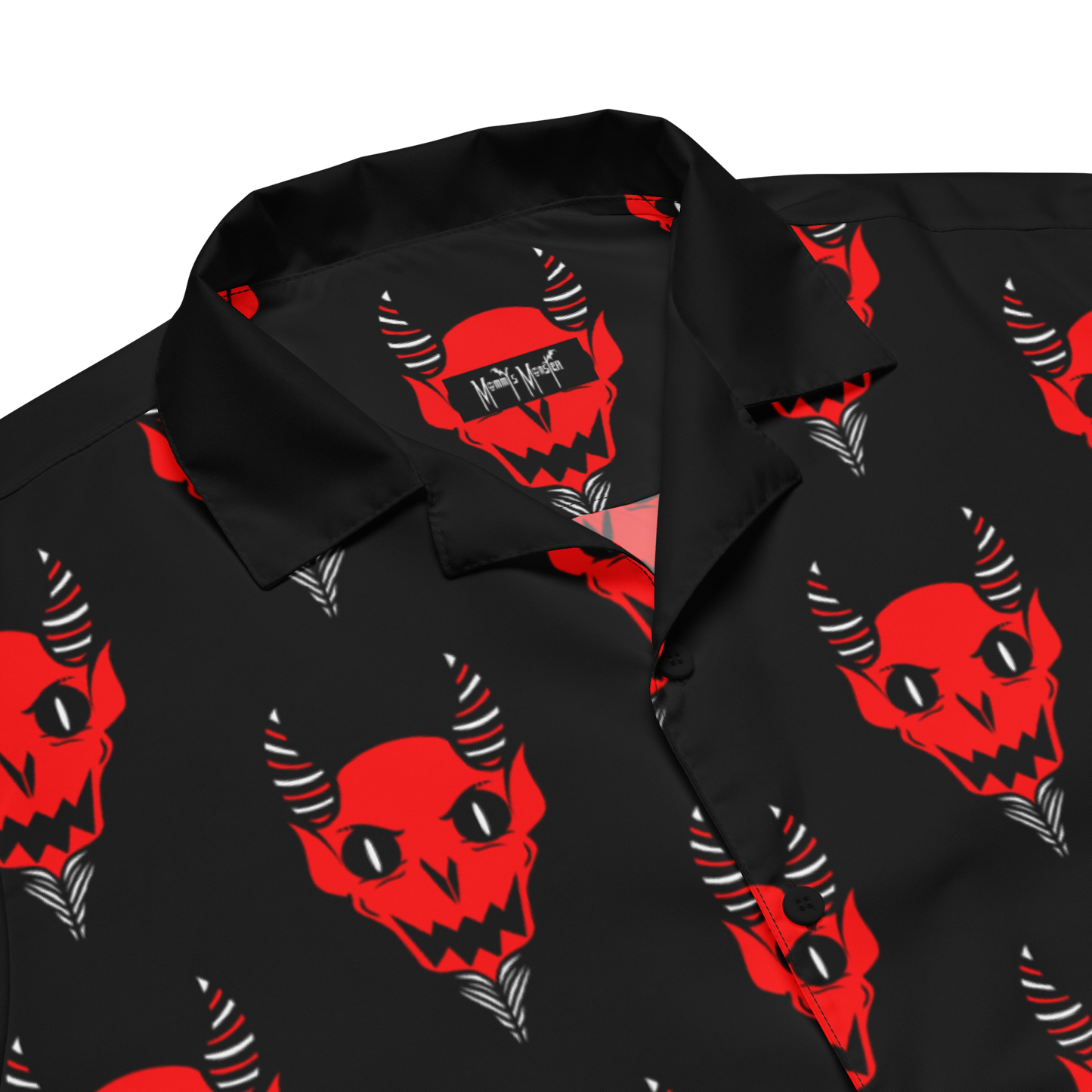 Devilish - Adult Red Black Button Shirt