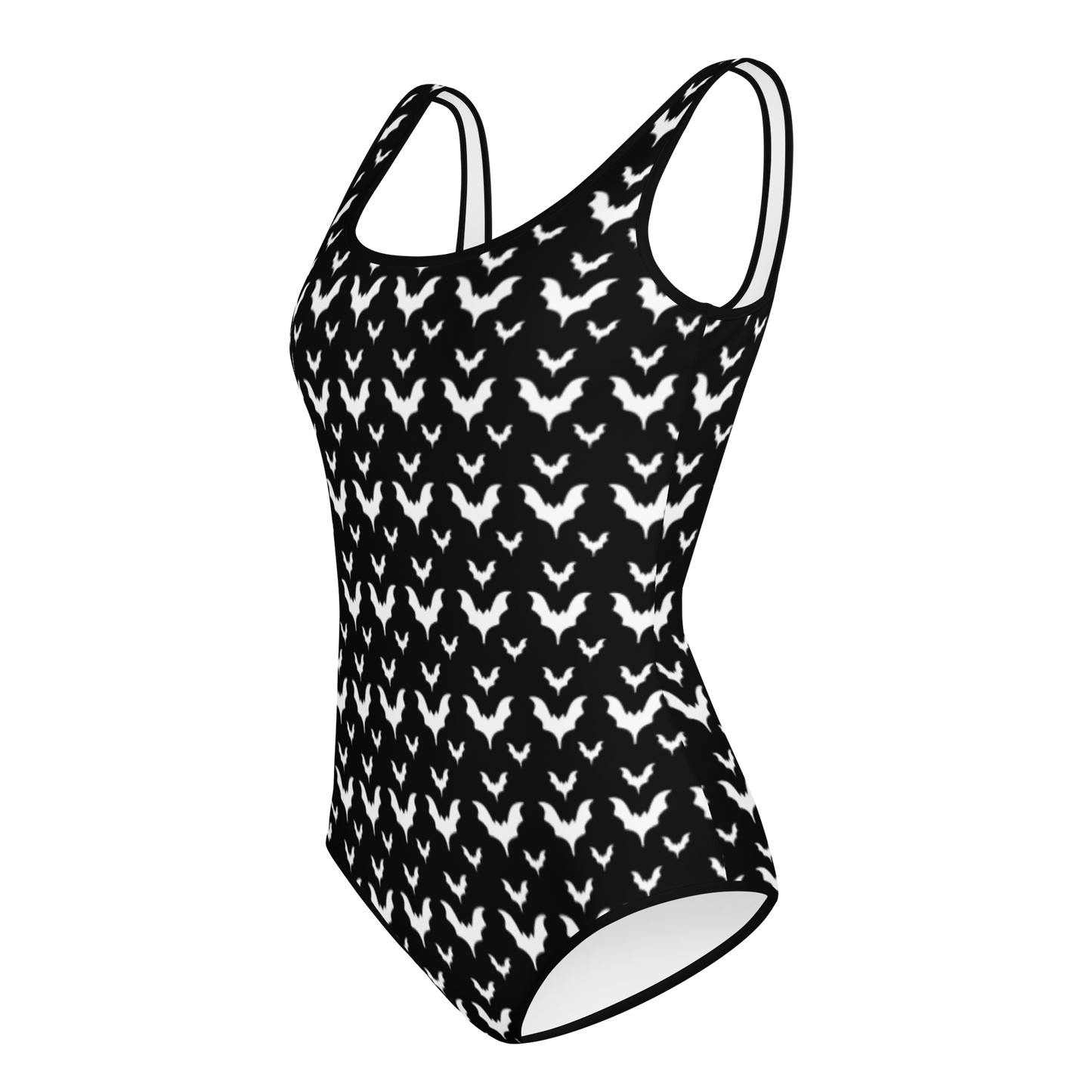 Batty Bats - Girls Youth Black and White Swimsuit