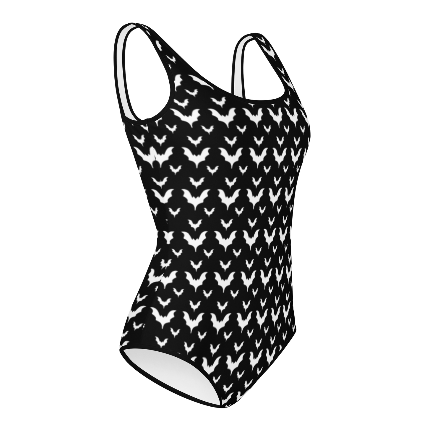 Batty Bats - Girls Youth Black and White Swimsuit