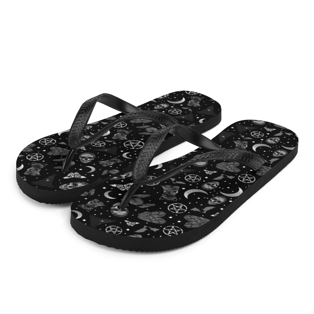 Witchy Vibes Black - Unisex Adult Flip-Flops