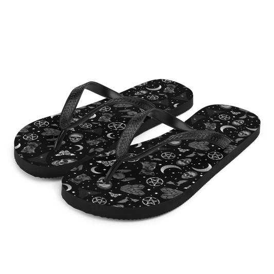 Witchy Vibes Black - Unisex Adult Flip-Flops