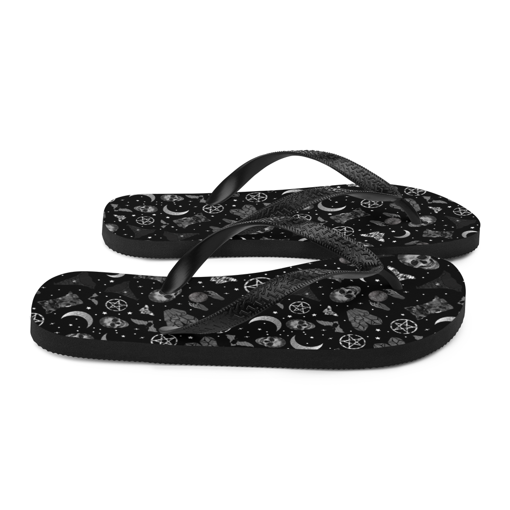 Witchy Vibes Black - Unisex Adult Flip-Flops